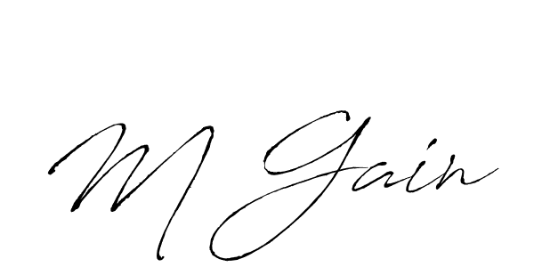 Create a beautiful signature design for name M Gain. With this signature (Antro_Vectra) fonts, you can make a handwritten signature for free. M Gain signature style 6 images and pictures png