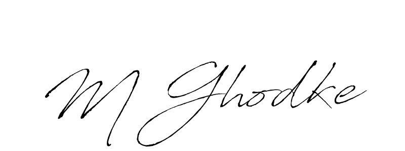 Make a beautiful signature design for name M Ghodke. With this signature (Antro_Vectra) style, you can create a handwritten signature for free. M Ghodke signature style 6 images and pictures png