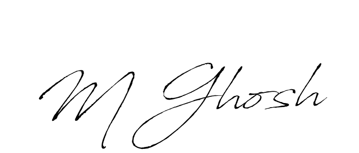 Design your own signature with our free online signature maker. With this signature software, you can create a handwritten (Antro_Vectra) signature for name M Ghosh. M Ghosh signature style 6 images and pictures png