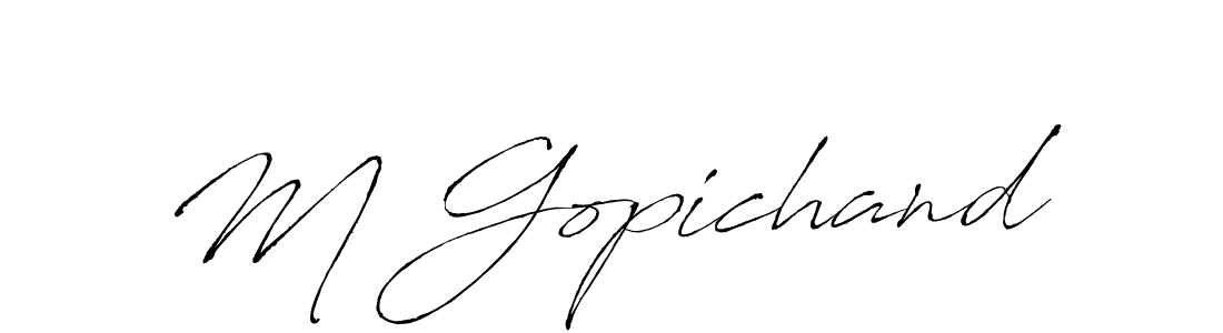 Make a beautiful signature design for name M Gopichand. Use this online signature maker to create a handwritten signature for free. M Gopichand signature style 6 images and pictures png