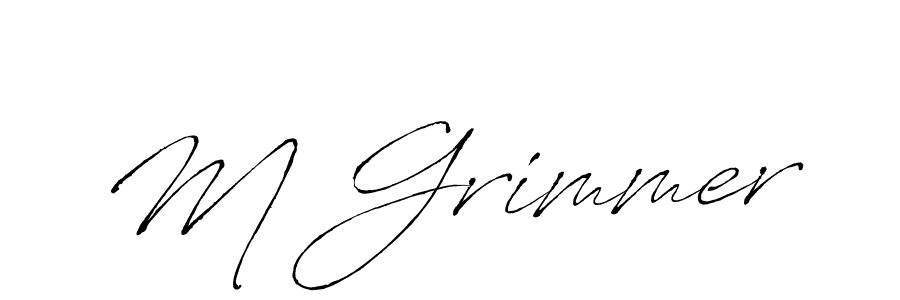 M Grimmer stylish signature style. Best Handwritten Sign (Antro_Vectra) for my name. Handwritten Signature Collection Ideas for my name M Grimmer. M Grimmer signature style 6 images and pictures png