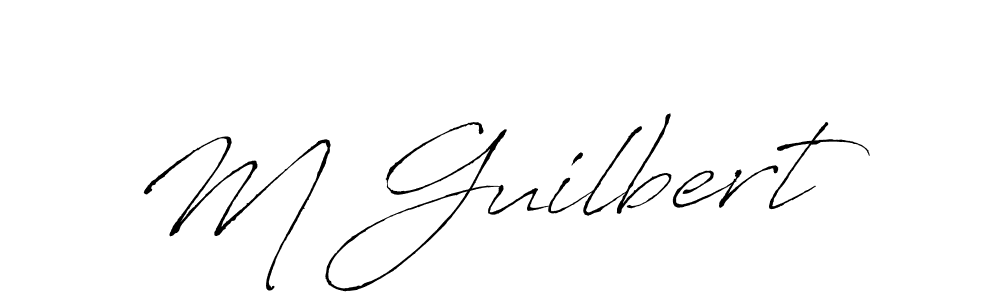 How to make M Guilbert name signature. Use Antro_Vectra style for creating short signs online. This is the latest handwritten sign. M Guilbert signature style 6 images and pictures png