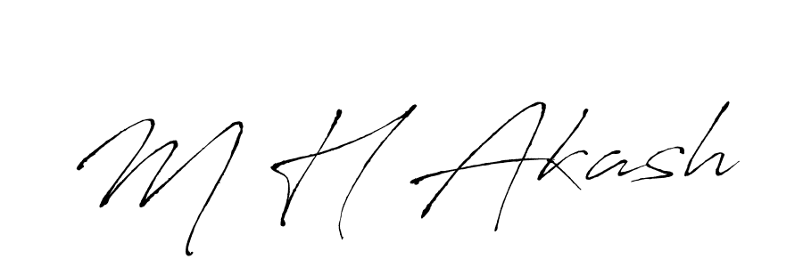 Make a beautiful signature design for name M H Akash. With this signature (Antro_Vectra) style, you can create a handwritten signature for free. M H Akash signature style 6 images and pictures png