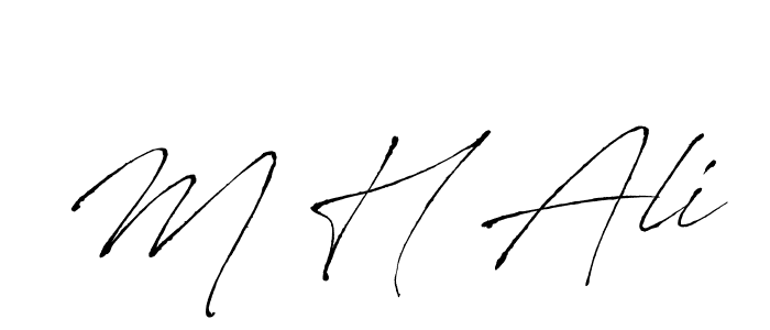 Make a beautiful signature design for name M H Ali. With this signature (Antro_Vectra) style, you can create a handwritten signature for free. M H Ali signature style 6 images and pictures png