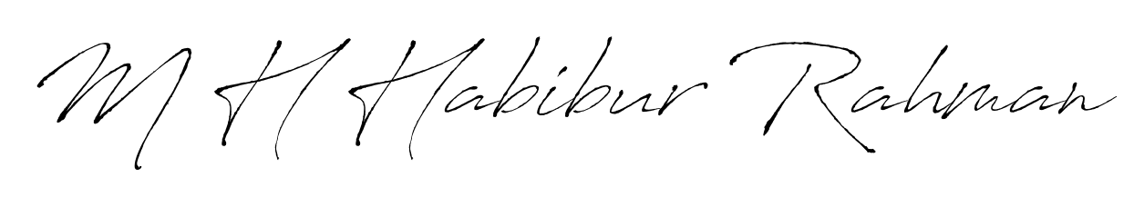Create an unforgettable impression when signing with M H Habibur Rahman name styled in Antro_Vectra typography. 100% free online generator. M H Habibur Rahman signature style 6 images and pictures png