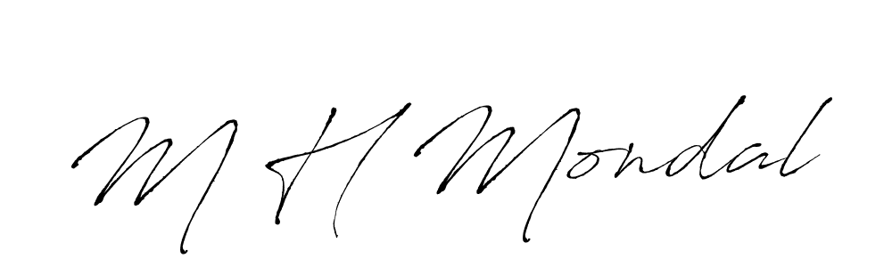 The best way (Antro_Vectra) to make a short signature is to pick only two or three words in your name. The name M H Mondal include a total of six letters. For converting this name. M H Mondal signature style 6 images and pictures png
