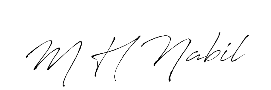 Make a beautiful signature design for name M H Nabil. With this signature (Antro_Vectra) style, you can create a handwritten signature for free. M H Nabil signature style 6 images and pictures png