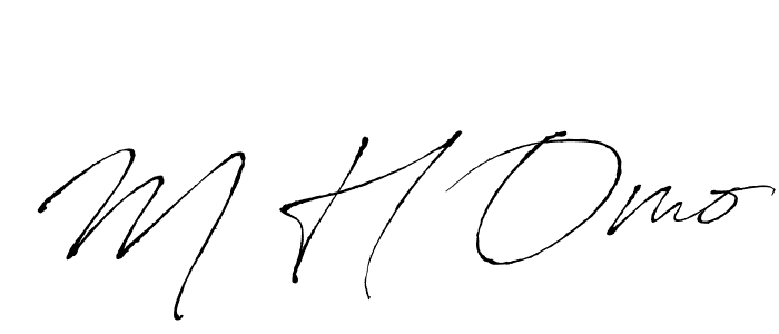 Antro_Vectra is a professional signature style that is perfect for those who want to add a touch of class to their signature. It is also a great choice for those who want to make their signature more unique. Get M H Omo name to fancy signature for free. M H Omo signature style 6 images and pictures png