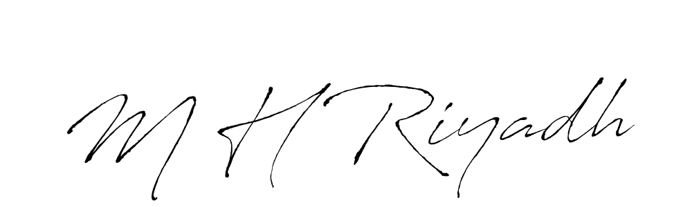 Also You can easily find your signature by using the search form. We will create M H Riyadh name handwritten signature images for you free of cost using Antro_Vectra sign style. M H Riyadh signature style 6 images and pictures png