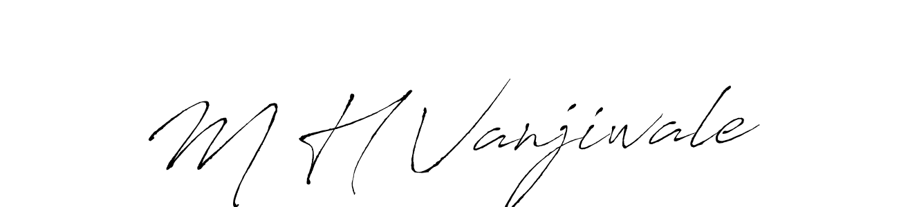 if you are searching for the best signature style for your name M H Vanjiwale. so please give up your signature search. here we have designed multiple signature styles  using Antro_Vectra. M H Vanjiwale signature style 6 images and pictures png