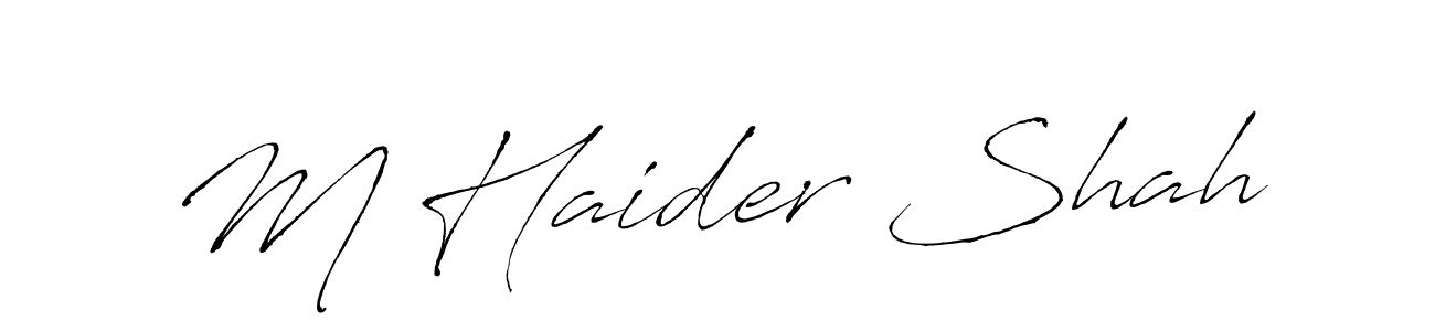 You should practise on your own different ways (Antro_Vectra) to write your name (M Haider Shah) in signature. don't let someone else do it for you. M Haider Shah signature style 6 images and pictures png