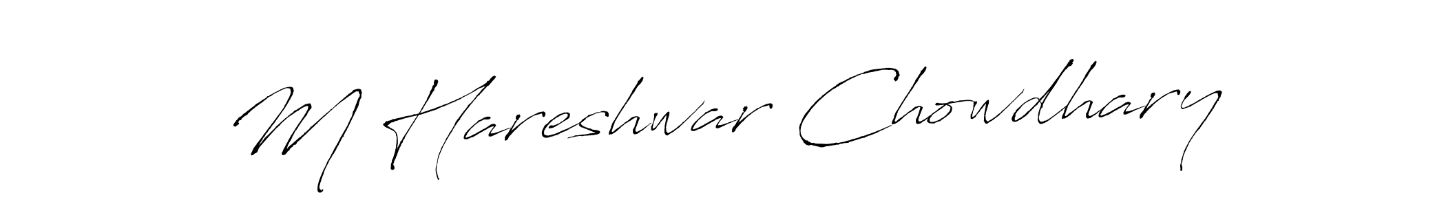 You should practise on your own different ways (Antro_Vectra) to write your name (M Hareshwar Chowdhary) in signature. don't let someone else do it for you. M Hareshwar Chowdhary signature style 6 images and pictures png