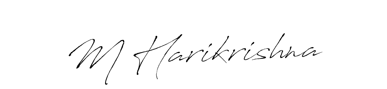 Design your own signature with our free online signature maker. With this signature software, you can create a handwritten (Antro_Vectra) signature for name M Harikrishna. M Harikrishna signature style 6 images and pictures png