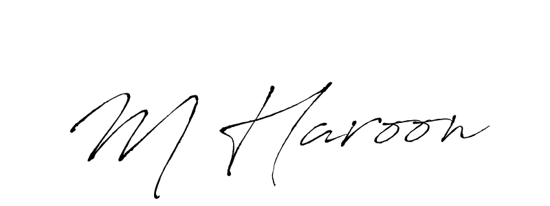 Create a beautiful signature design for name M Haroon. With this signature (Antro_Vectra) fonts, you can make a handwritten signature for free. M Haroon signature style 6 images and pictures png