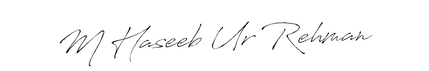 Use a signature maker to create a handwritten signature online. With this signature software, you can design (Antro_Vectra) your own signature for name M Haseeb Ur Rehman. M Haseeb Ur Rehman signature style 6 images and pictures png