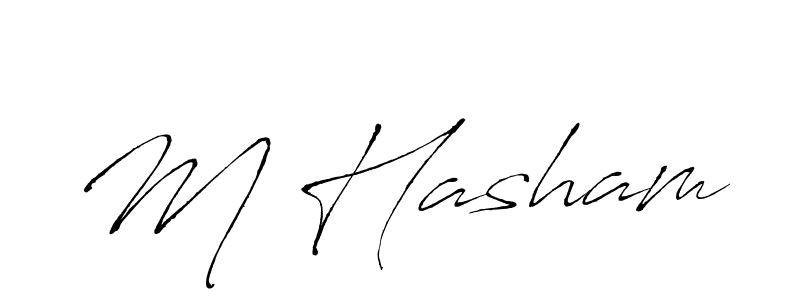 Make a beautiful signature design for name M Hasham. With this signature (Antro_Vectra) style, you can create a handwritten signature for free. M Hasham signature style 6 images and pictures png