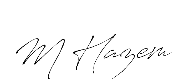 The best way (Antro_Vectra) to make a short signature is to pick only two or three words in your name. The name M Hazem include a total of six letters. For converting this name. M Hazem signature style 6 images and pictures png