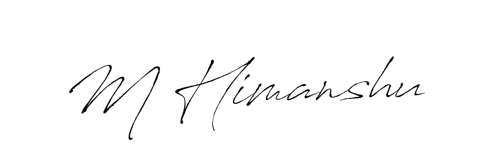 The best way (Antro_Vectra) to make a short signature is to pick only two or three words in your name. The name M Himanshu include a total of six letters. For converting this name. M Himanshu signature style 6 images and pictures png