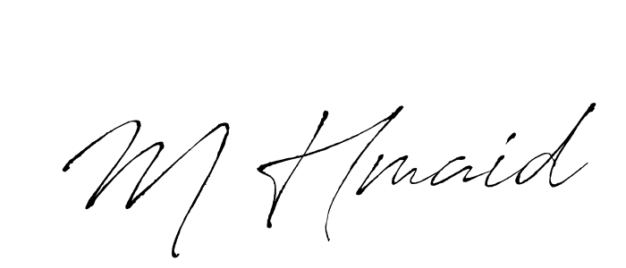 How to make M Hmaid name signature. Use Antro_Vectra style for creating short signs online. This is the latest handwritten sign. M Hmaid signature style 6 images and pictures png