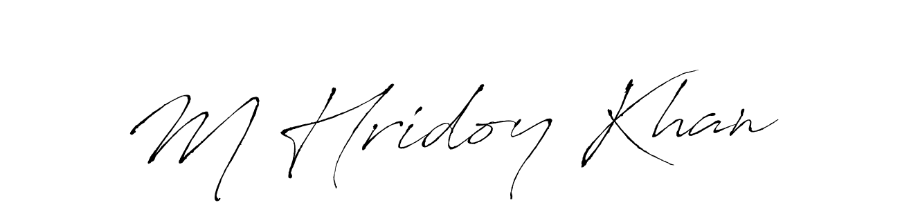 The best way (Antro_Vectra) to make a short signature is to pick only two or three words in your name. The name M Hridoy Khan include a total of six letters. For converting this name. M Hridoy Khan signature style 6 images and pictures png