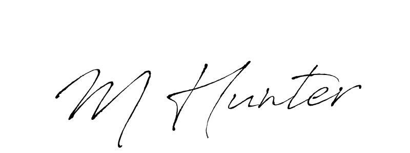 Design your own signature with our free online signature maker. With this signature software, you can create a handwritten (Antro_Vectra) signature for name M Hunter. M Hunter signature style 6 images and pictures png