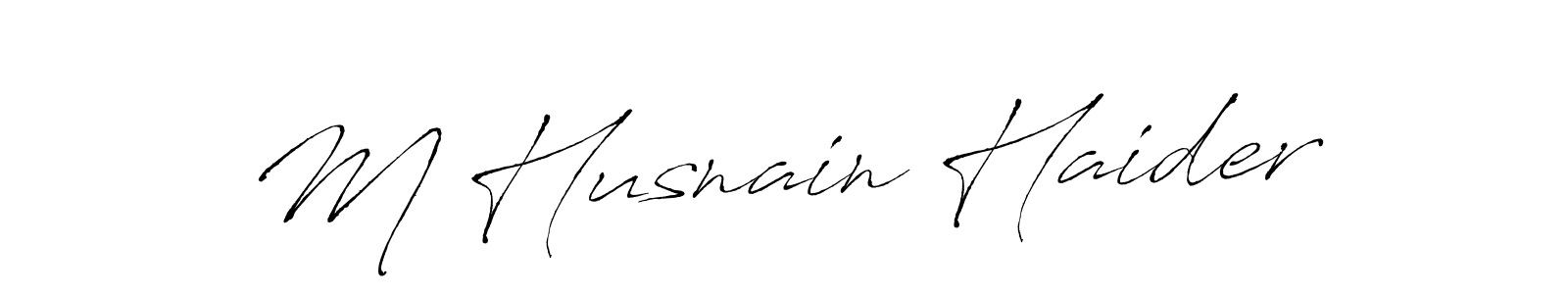 M Husnain Haider stylish signature style. Best Handwritten Sign (Antro_Vectra) for my name. Handwritten Signature Collection Ideas for my name M Husnain Haider. M Husnain Haider signature style 6 images and pictures png