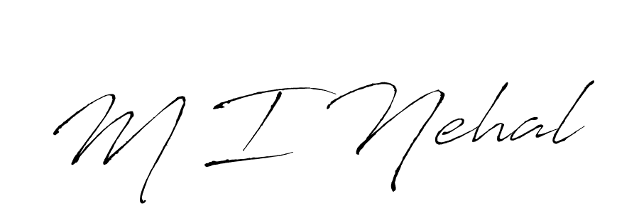 The best way (Antro_Vectra) to make a short signature is to pick only two or three words in your name. The name M I Nehal include a total of six letters. For converting this name. M I Nehal signature style 6 images and pictures png