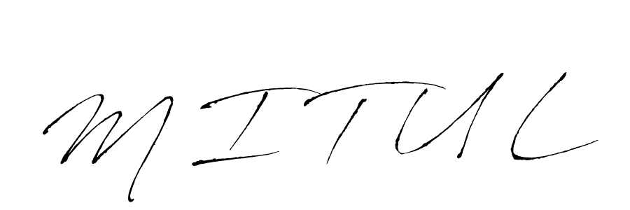 Make a beautiful signature design for name M I T U L. With this signature (Antro_Vectra) style, you can create a handwritten signature for free. M I T U L signature style 6 images and pictures png