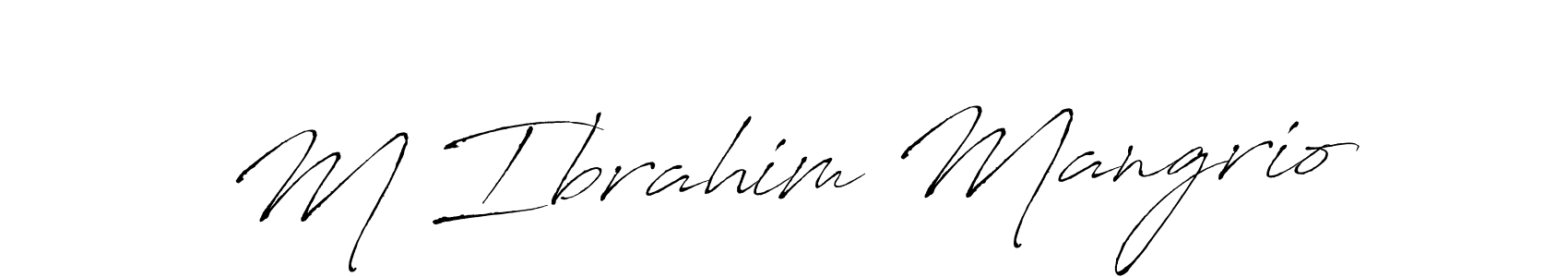 Create a beautiful signature design for name M Ibrahim Mangrio. With this signature (Antro_Vectra) fonts, you can make a handwritten signature for free. M Ibrahim Mangrio signature style 6 images and pictures png
