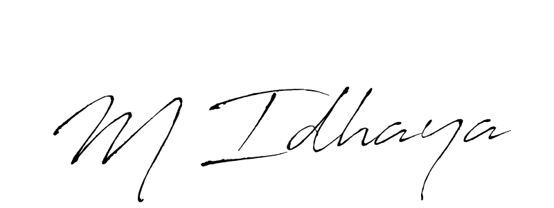 The best way (Antro_Vectra) to make a short signature is to pick only two or three words in your name. The name M Idhaya include a total of six letters. For converting this name. M Idhaya signature style 6 images and pictures png