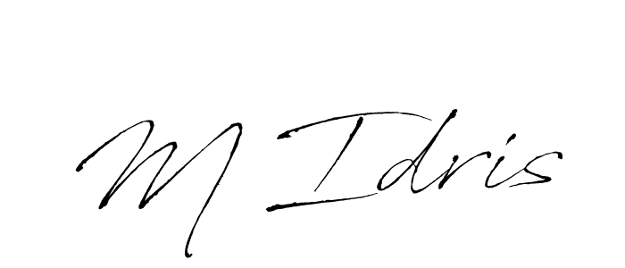 Make a beautiful signature design for name M Idris. With this signature (Antro_Vectra) style, you can create a handwritten signature for free. M Idris signature style 6 images and pictures png