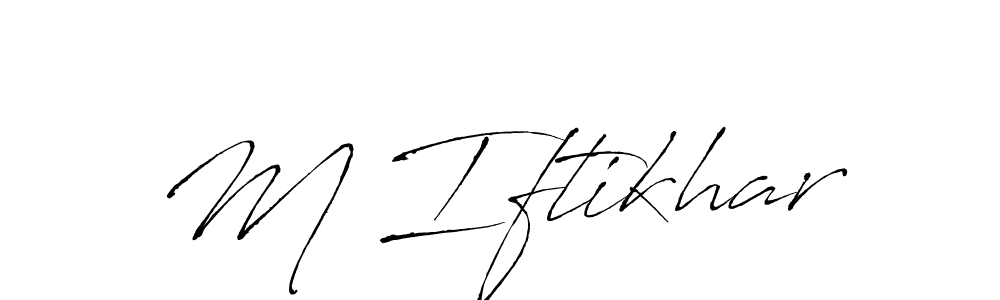 This is the best signature style for the M Iftikhar name. Also you like these signature font (Antro_Vectra). Mix name signature. M Iftikhar signature style 6 images and pictures png