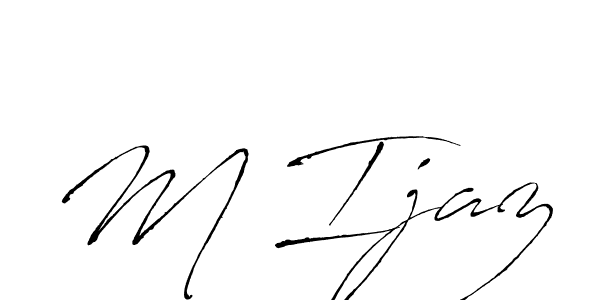 How to make M Ijaz name signature. Use Antro_Vectra style for creating short signs online. This is the latest handwritten sign. M Ijaz signature style 6 images and pictures png