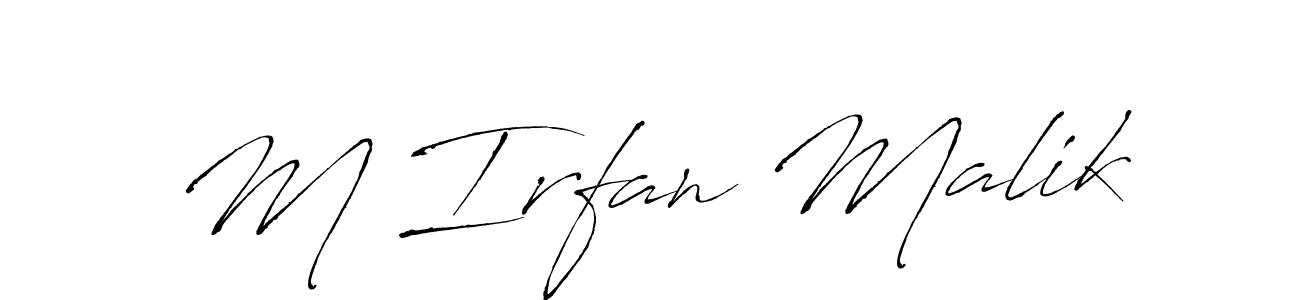 How to make M Irfan Malik name signature. Use Antro_Vectra style for creating short signs online. This is the latest handwritten sign. M Irfan Malik signature style 6 images and pictures png