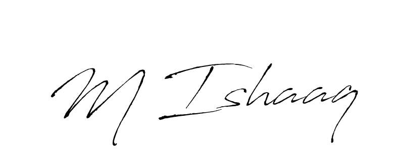 This is the best signature style for the M Ishaaq name. Also you like these signature font (Antro_Vectra). Mix name signature. M Ishaaq signature style 6 images and pictures png