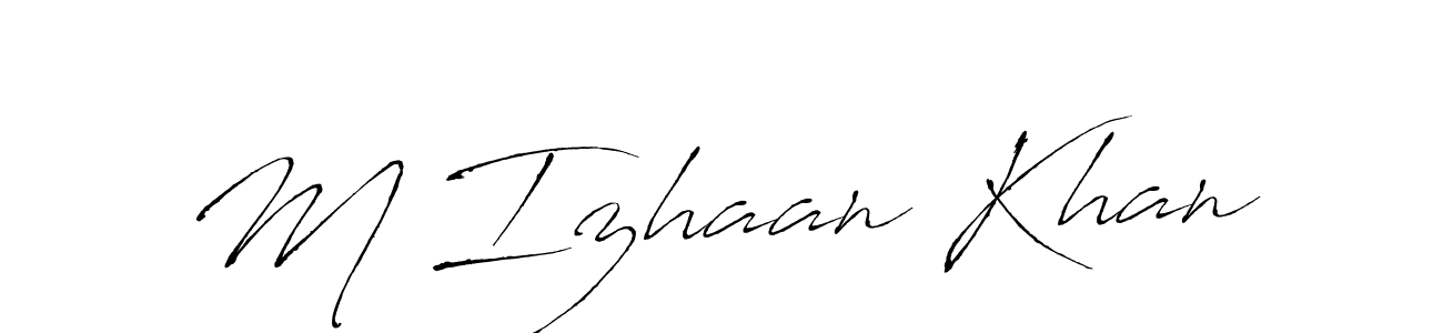 Use a signature maker to create a handwritten signature online. With this signature software, you can design (Antro_Vectra) your own signature for name M Izhaan Khan. M Izhaan Khan signature style 6 images and pictures png