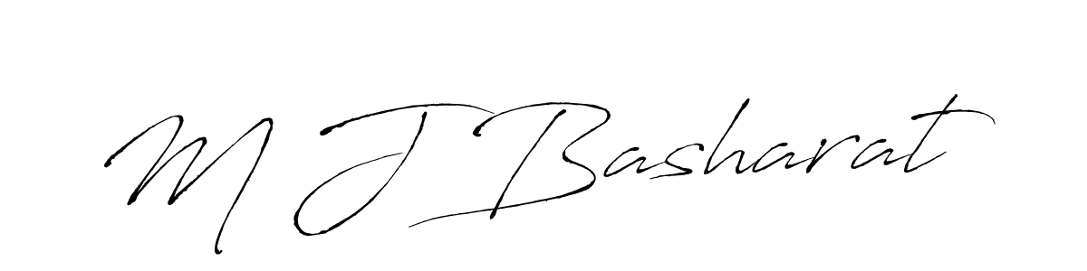 How to make M J Basharat name signature. Use Antro_Vectra style for creating short signs online. This is the latest handwritten sign. M J Basharat signature style 6 images and pictures png