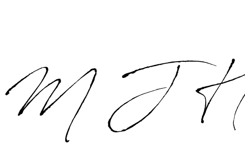 Similarly Antro_Vectra is the best handwritten signature design. Signature creator online .You can use it as an online autograph creator for name M J H. M J H signature style 6 images and pictures png