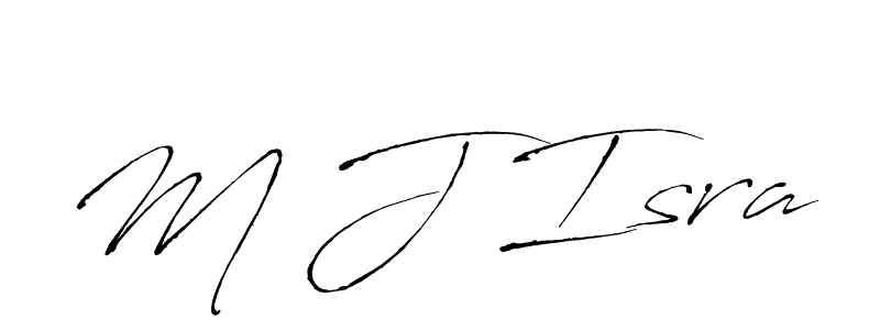 How to make M J Isra name signature. Use Antro_Vectra style for creating short signs online. This is the latest handwritten sign. M J Isra signature style 6 images and pictures png