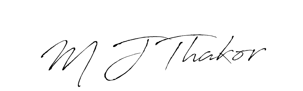 M J Thakor stylish signature style. Best Handwritten Sign (Antro_Vectra) for my name. Handwritten Signature Collection Ideas for my name M J Thakor. M J Thakor signature style 6 images and pictures png