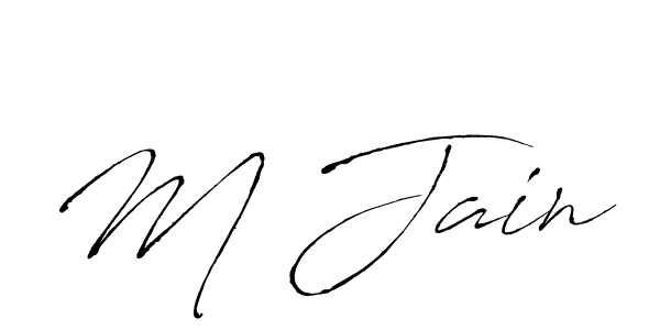 Create a beautiful signature design for name M Jain. With this signature (Antro_Vectra) fonts, you can make a handwritten signature for free. M Jain signature style 6 images and pictures png