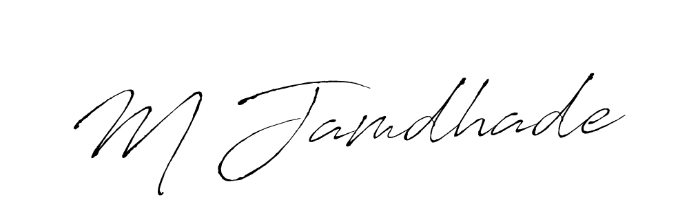 Use a signature maker to create a handwritten signature online. With this signature software, you can design (Antro_Vectra) your own signature for name M Jamdhade. M Jamdhade signature style 6 images and pictures png