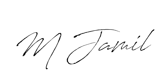 How to make M Jamil signature? Antro_Vectra is a professional autograph style. Create handwritten signature for M Jamil name. M Jamil signature style 6 images and pictures png