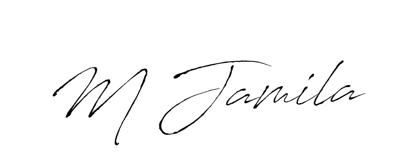 How to make M Jamila name signature. Use Antro_Vectra style for creating short signs online. This is the latest handwritten sign. M Jamila signature style 6 images and pictures png
