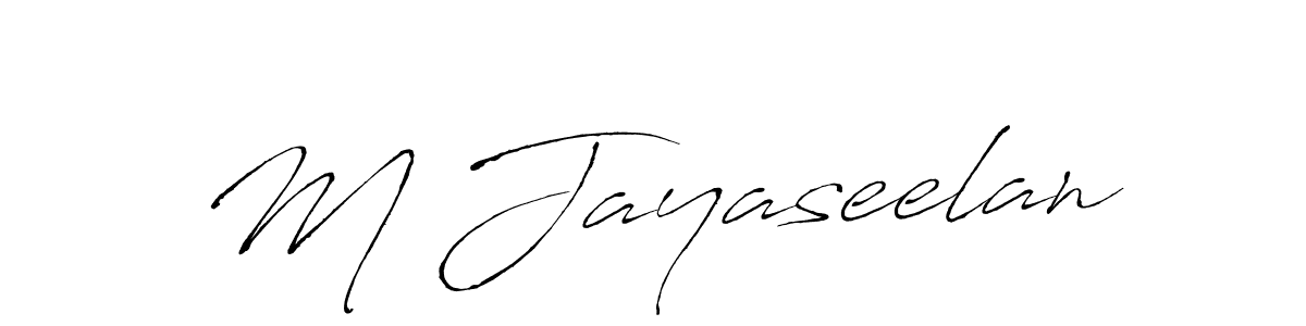 Create a beautiful signature design for name M Jayaseelan. With this signature (Antro_Vectra) fonts, you can make a handwritten signature for free. M Jayaseelan signature style 6 images and pictures png