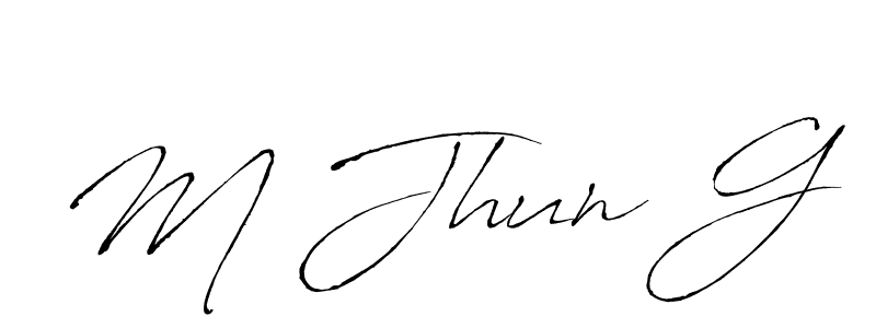 The best way (Antro_Vectra) to make a short signature is to pick only two or three words in your name. The name M Jhun G include a total of six letters. For converting this name. M Jhun G signature style 6 images and pictures png