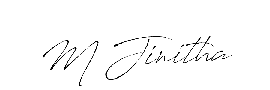 M Jinitha stylish signature style. Best Handwritten Sign (Antro_Vectra) for my name. Handwritten Signature Collection Ideas for my name M Jinitha. M Jinitha signature style 6 images and pictures png