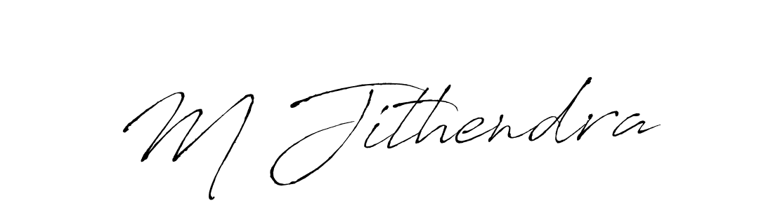 Design your own signature with our free online signature maker. With this signature software, you can create a handwritten (Antro_Vectra) signature for name M Jithendra. M Jithendra signature style 6 images and pictures png