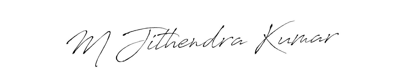 Create a beautiful signature design for name M Jithendra Kumar. With this signature (Antro_Vectra) fonts, you can make a handwritten signature for free. M Jithendra Kumar signature style 6 images and pictures png