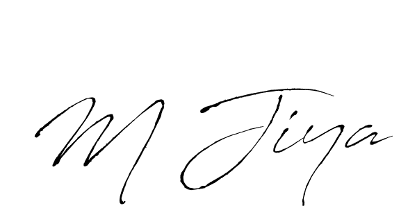 if you are searching for the best signature style for your name M Jiya. so please give up your signature search. here we have designed multiple signature styles  using Antro_Vectra. M Jiya signature style 6 images and pictures png